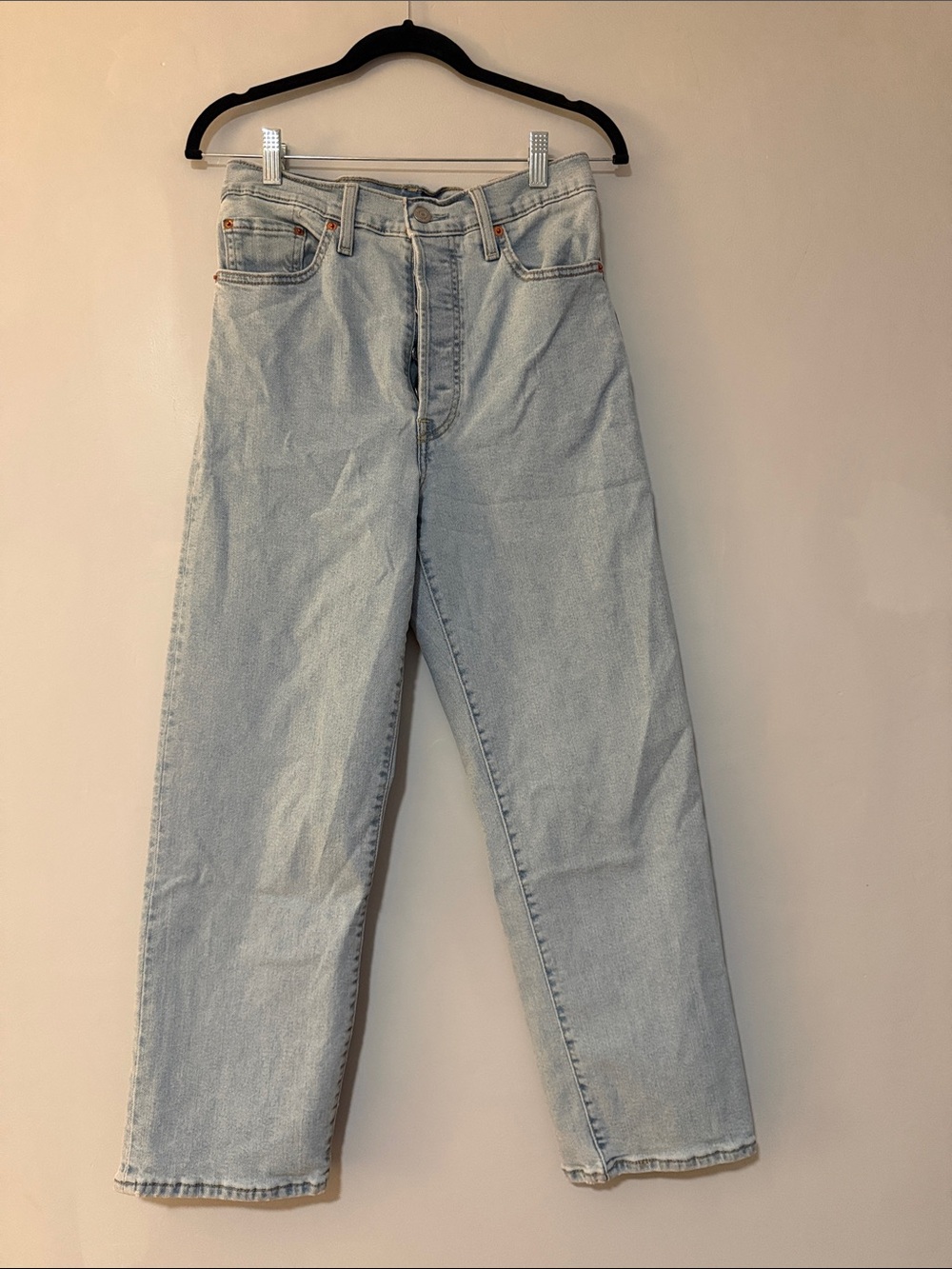 Levi's Light Blue High-Rise Straight Jeans